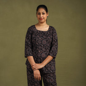 Buy Cotton Ajrakh Block Print Night Suit Set