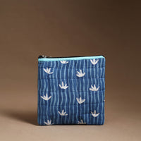 Blue - Handmade Quilted Cotton Utility Pouch 45