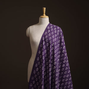 Purple - Bagru Dabu Hand Block Print Natural Dyed Cotton Fabric 76