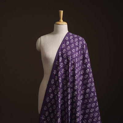 Purple - Bagru Dabu Hand Block Print Natural Dyed Cotton Fabric 76