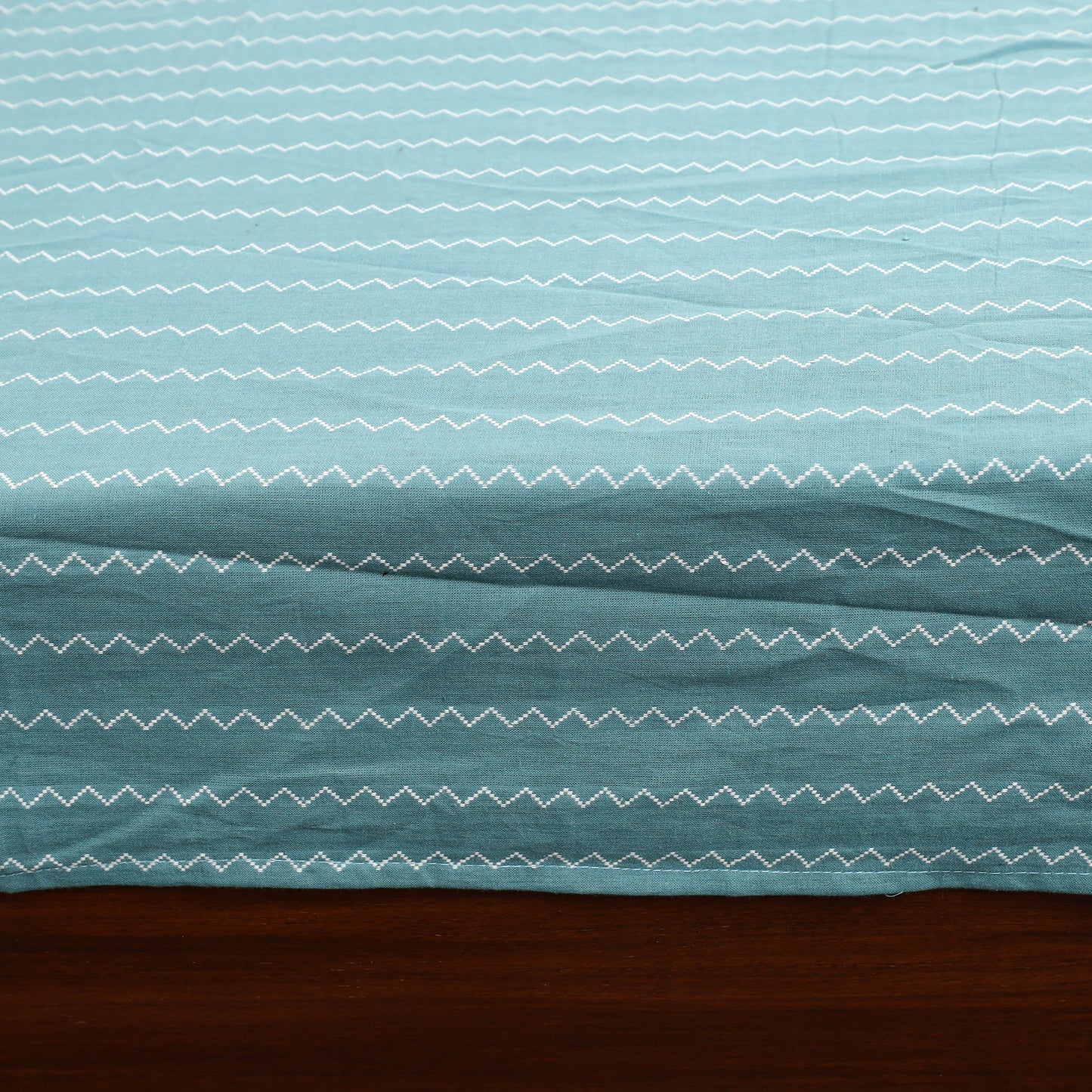 Blue - Patchwork Cotton Double Jacquard Bedsheet Set 13