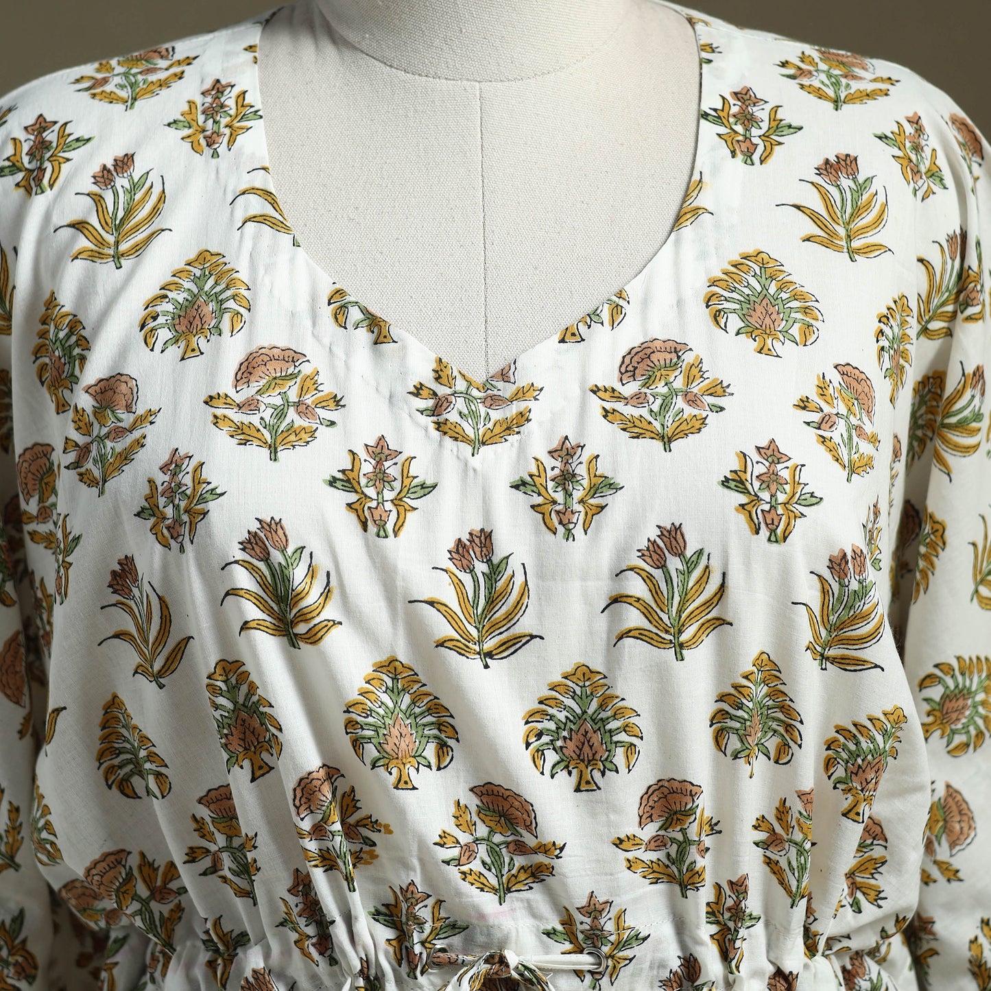 Sanganeri Block Print Cotton Kaftan (Short)