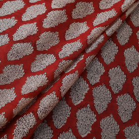 Bagru Hand Block Prints Pure Handloom Chanderi Silk Fabric 02