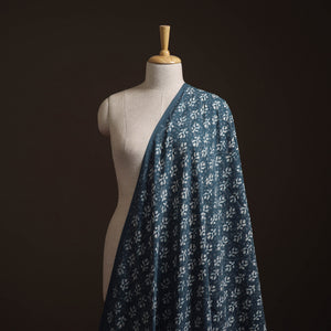 Blue - Bagru Dabu Hand Block Print Natural Dyed Cotton Fabric 77