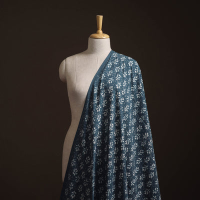Blue - Bagru Dabu Hand Block Print Natural Dyed Cotton Fabric 77
