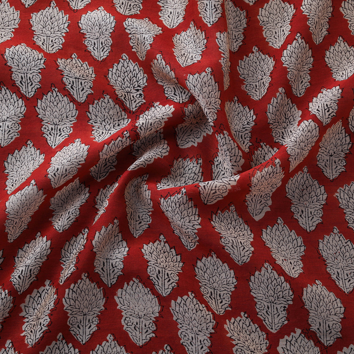 Bagru Hand Block Prints Pure Handloom Chanderi Silk Fabric 02