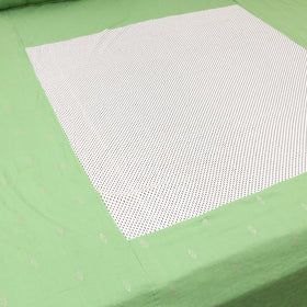 Green - patchwork cotton double jacquard bedsheet set 12