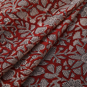 Bagru Hand Block Prints Pure Handloom Chanderi Silk Fabric 03