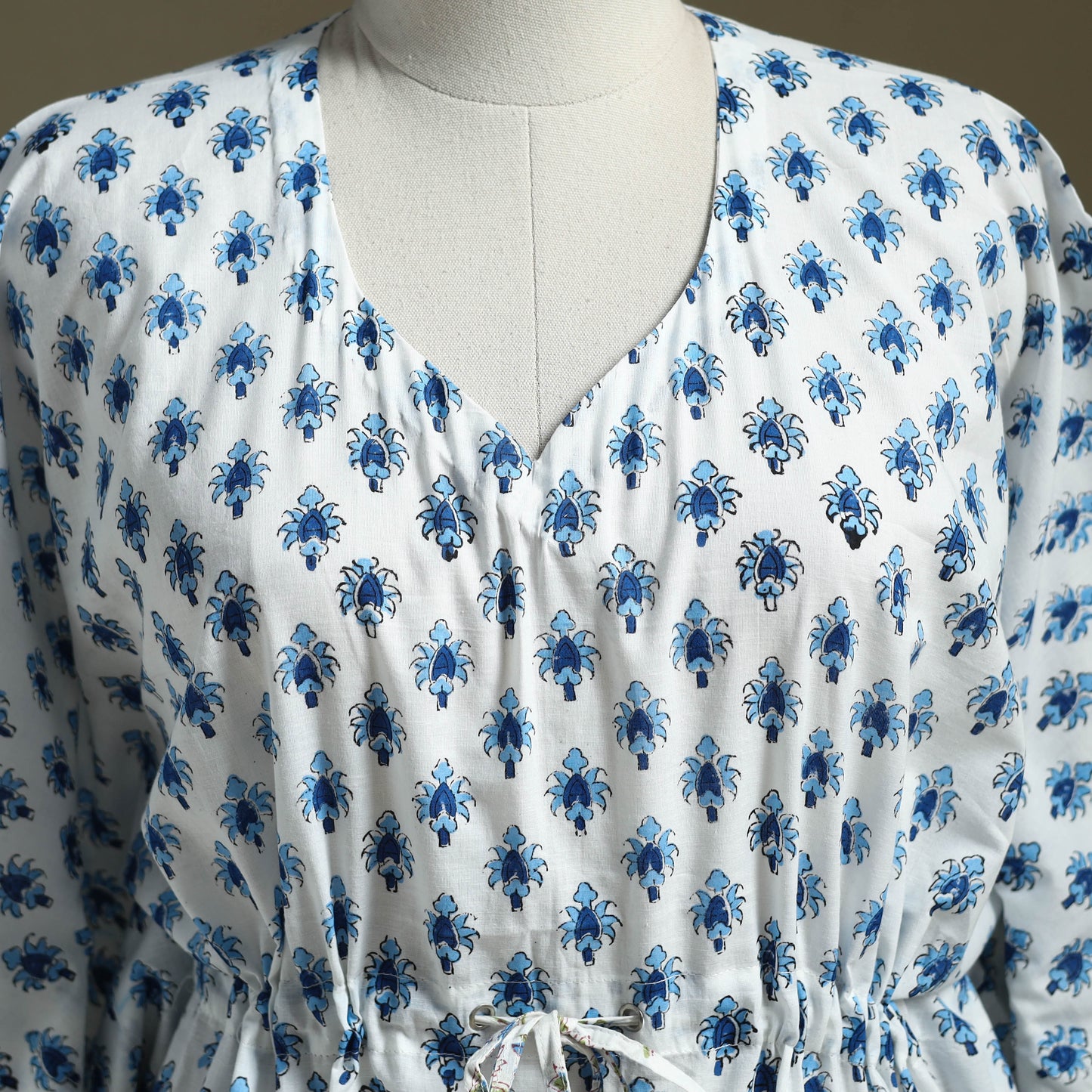 Sanganeri Block Print Cotton Kaftan (Short)