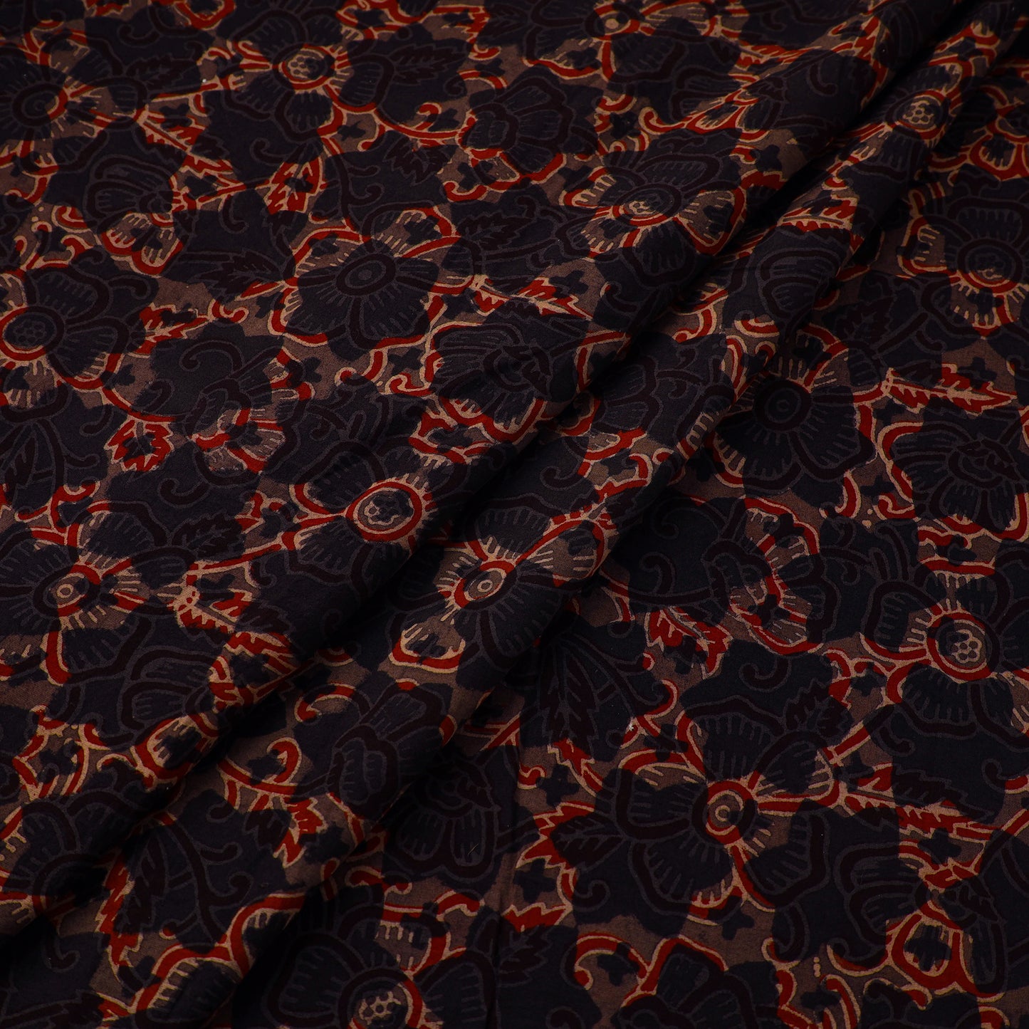 Natural Dyed Block Print Cotton Ajrakh Fabric 10