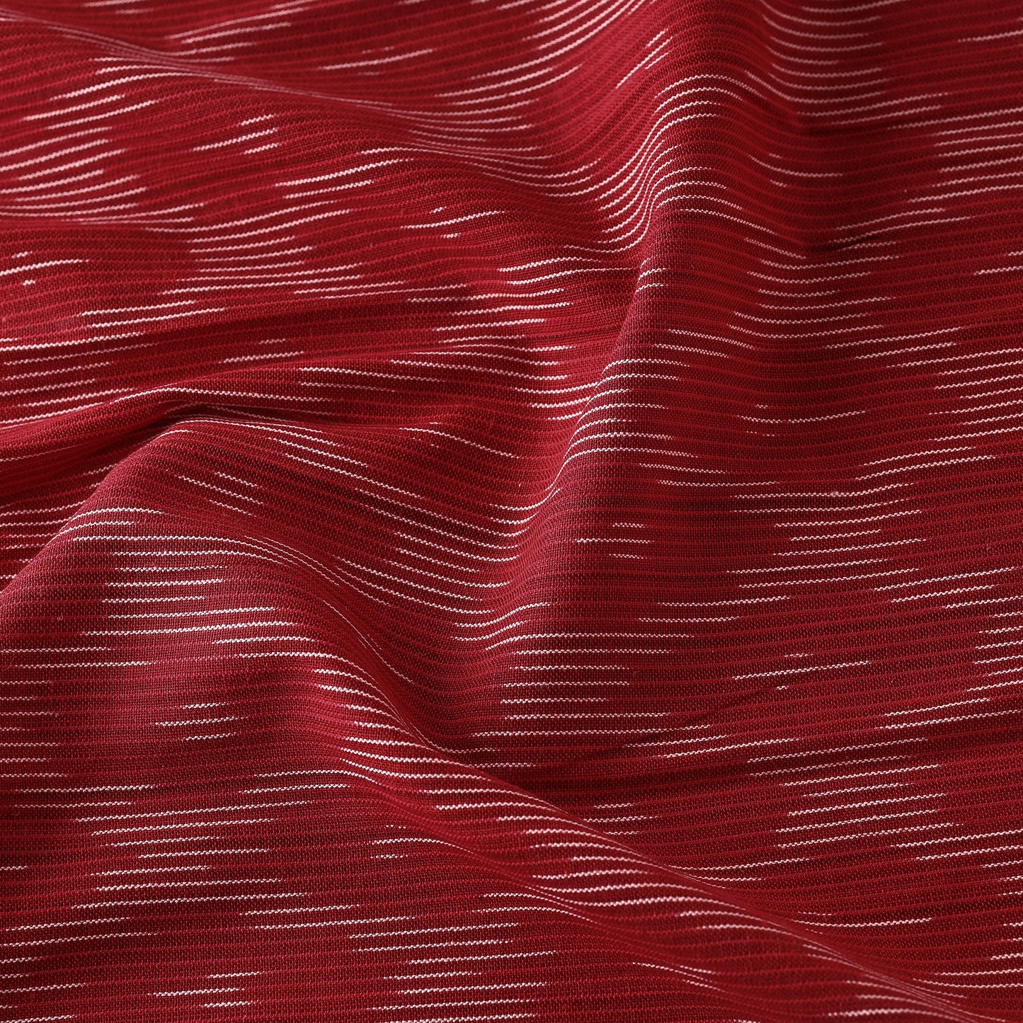 Cardinal Red Pochampally Ikat Weave Cotton Handloom Fabric