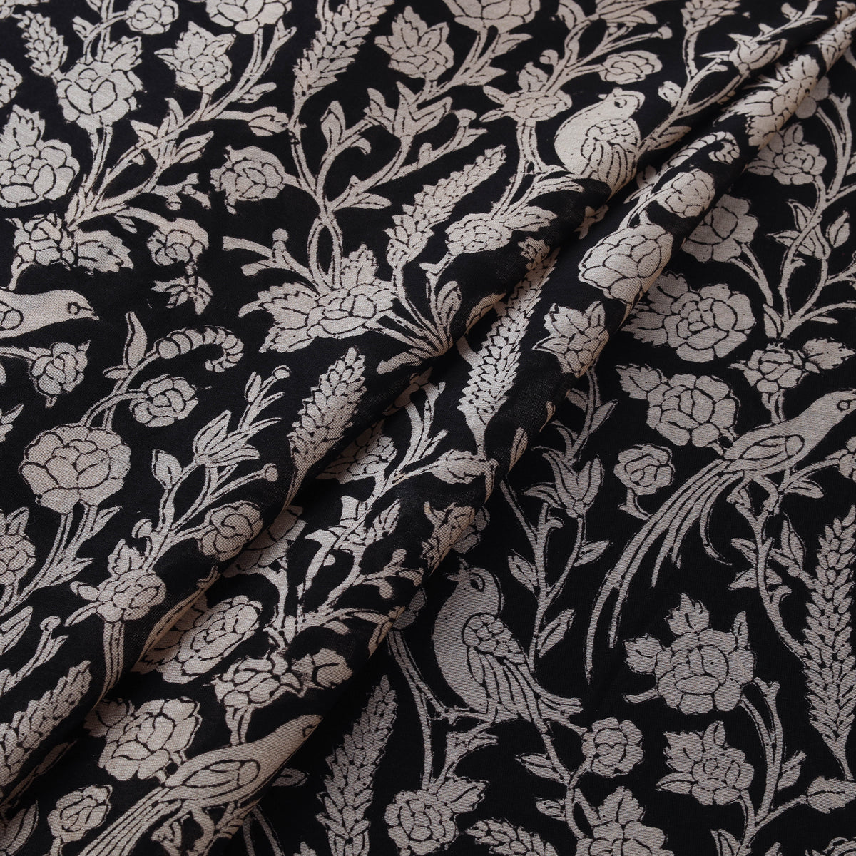 Bagru Hand Block Prints Pure Handloom Chanderi Silk Fabric 04