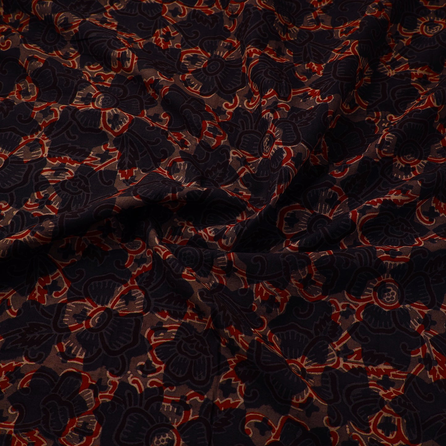 Natural Dyed Block Print Cotton Ajrakh Fabric 10