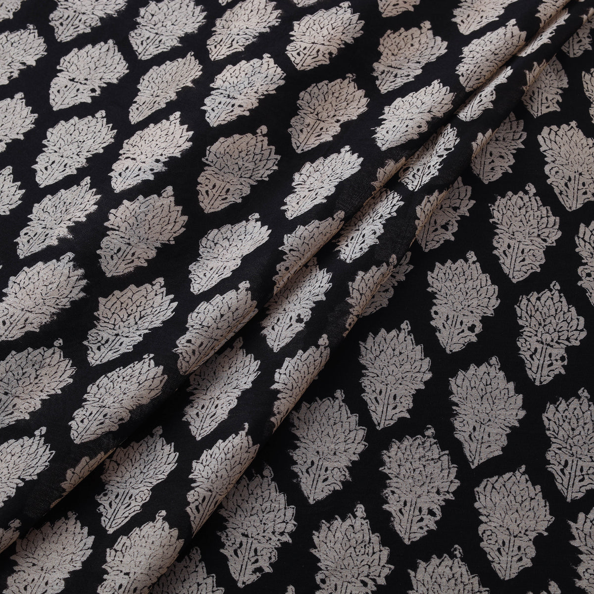 Bagru Hand Block Prints Pure Handloom Chanderi Silk Fabric 05