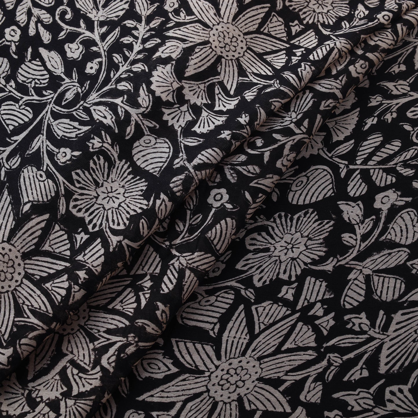 Bagru Hand Block Prints Pure Handloom Chanderi Silk Fabric 06