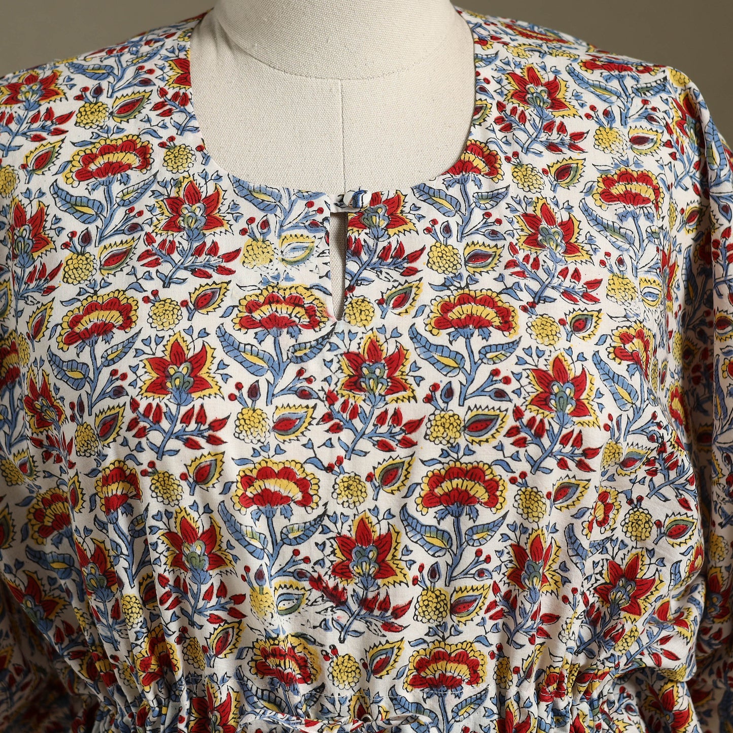 Sanganeri Block Print Cotton Kaftan (Short) 