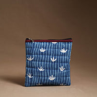 Blue - Handmade Quilted Cotton Utility Pouch 36