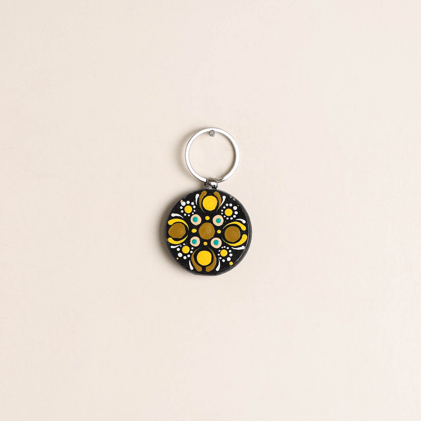 Handpainted Mandala Art Wooden Keychain 60