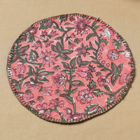 Floral Block Print Hand Embroidery Roti Napkin  08