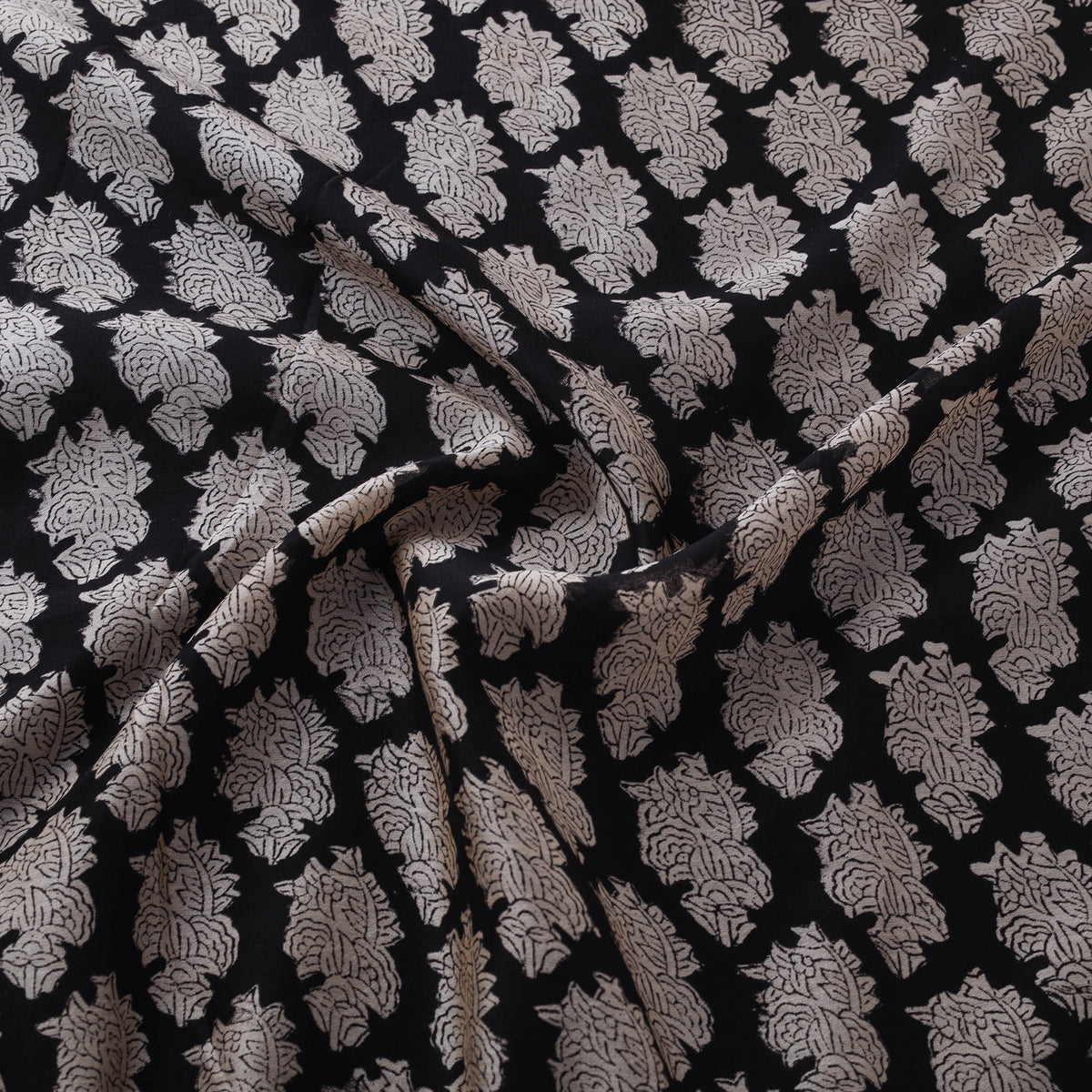 Bagru Hand Block Prints Pure Handloom Chanderi Silk Fabric 07