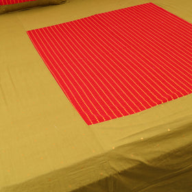 Yellow - patchwork cotton double jacquard bedsheet set 20