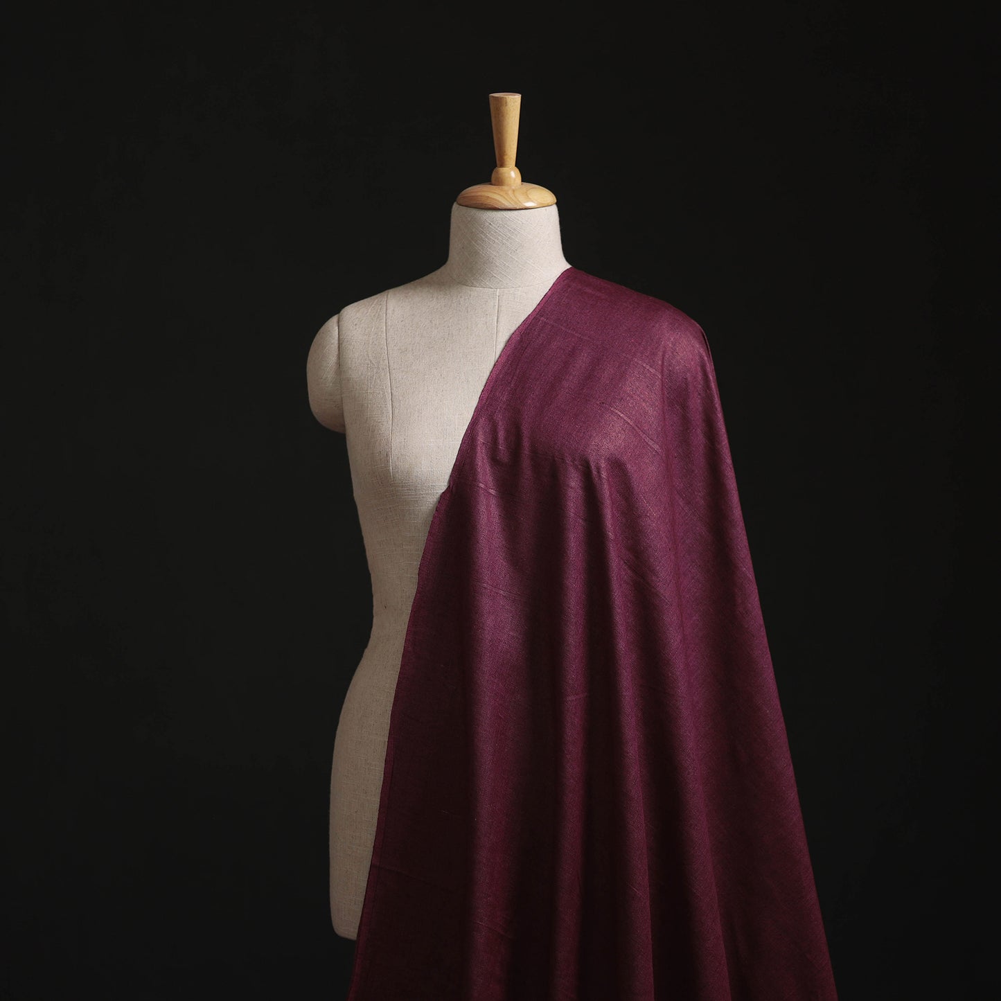 Purple - Vidarbha Tussar x Katia Silk Handwoven Plain Fabric 22