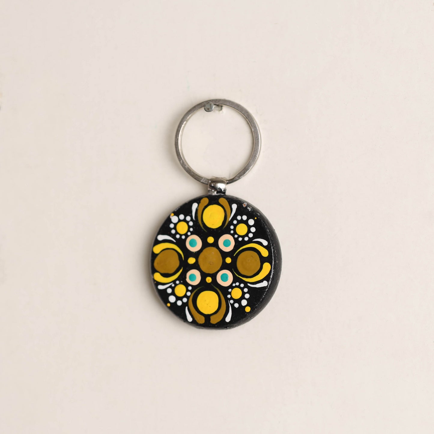 Handpainted Mandala Art Wooden Keychain 60
