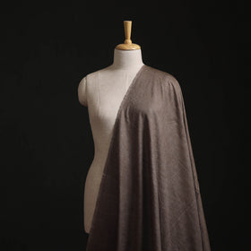 Brown - Vidarbha Tussar x Katia Silk Handwoven Plain Fabric 21