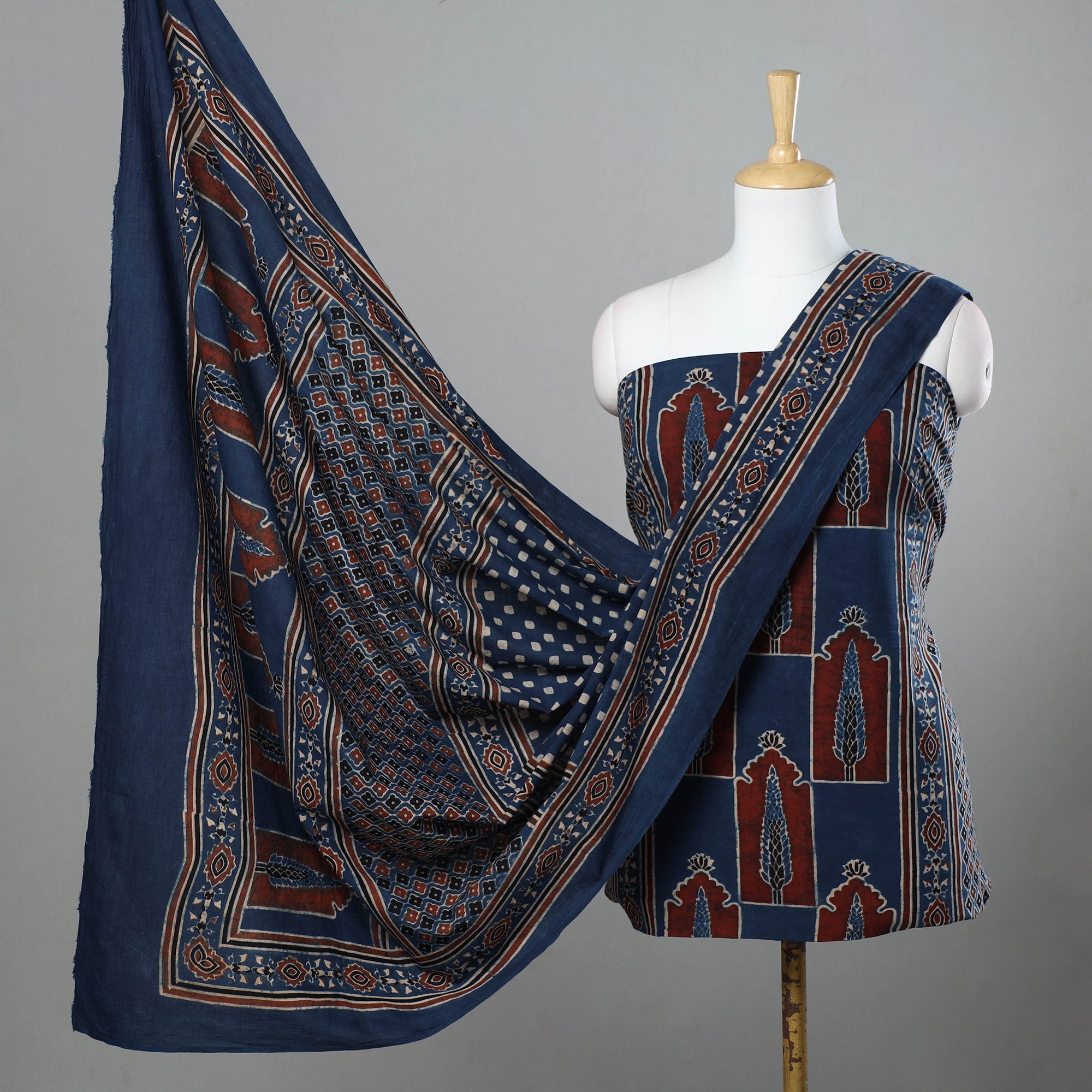Aahaa Boutique - Ajrakh print Dress material Cotton Top... | Facebook