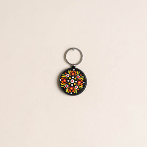 Multicolor - Handpainted Mandala Art Wooden Keychain 61