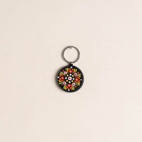 Handpainted Mandala Art Wooden Keychain 61