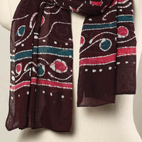 Maroon - Hand Batik Printed Mul Cotton Stole 75