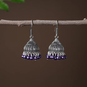 Buy Elegant Beadwork German Silver Earrings Online in India