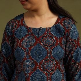 Blue Cotton Ajrakh Block Print Night Suit Set