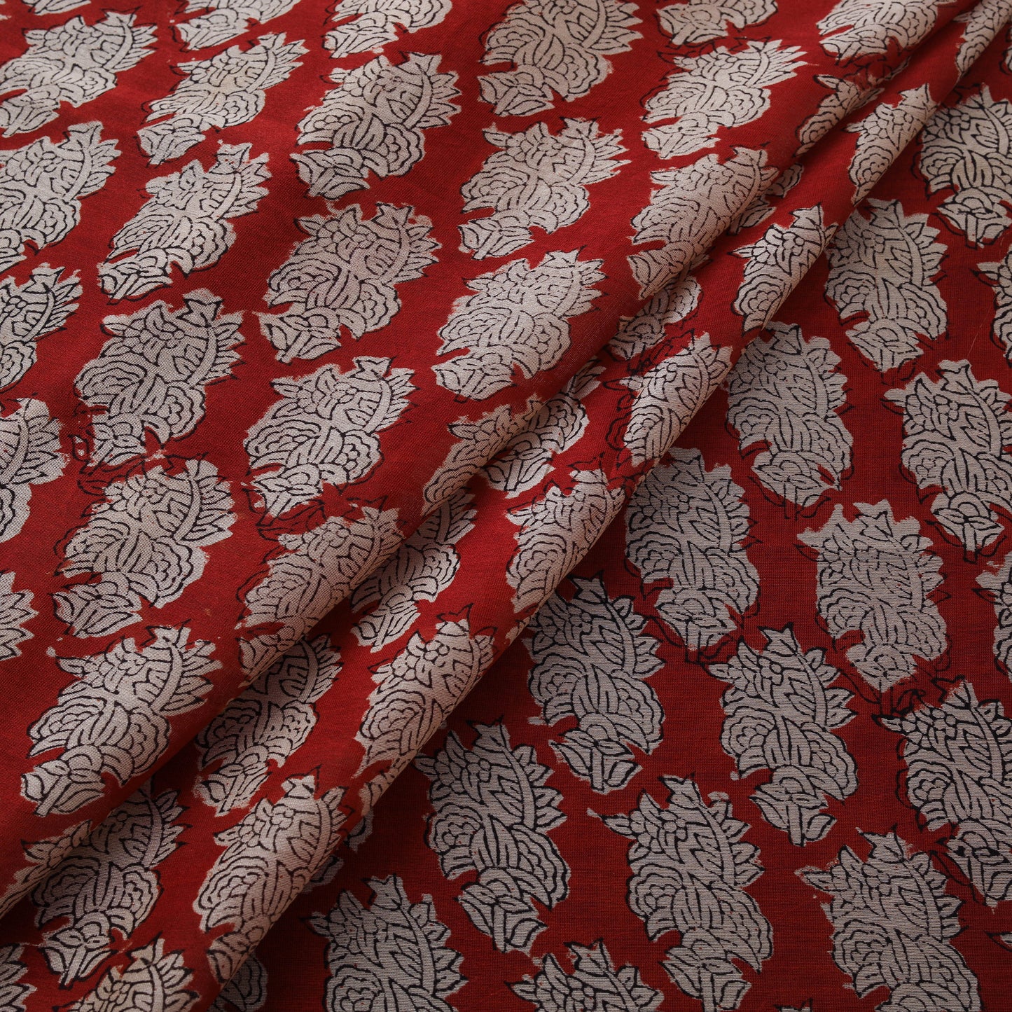 Bagru Hand Block Prints Pure Handloom Chanderi Silk Fabric 09
