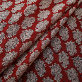Bagru Hand Block Prints Pure Handloom Chanderi Silk Fabric 09
