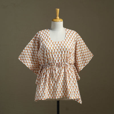 Sanganeri Block Print Cotton Kaftan (Short)