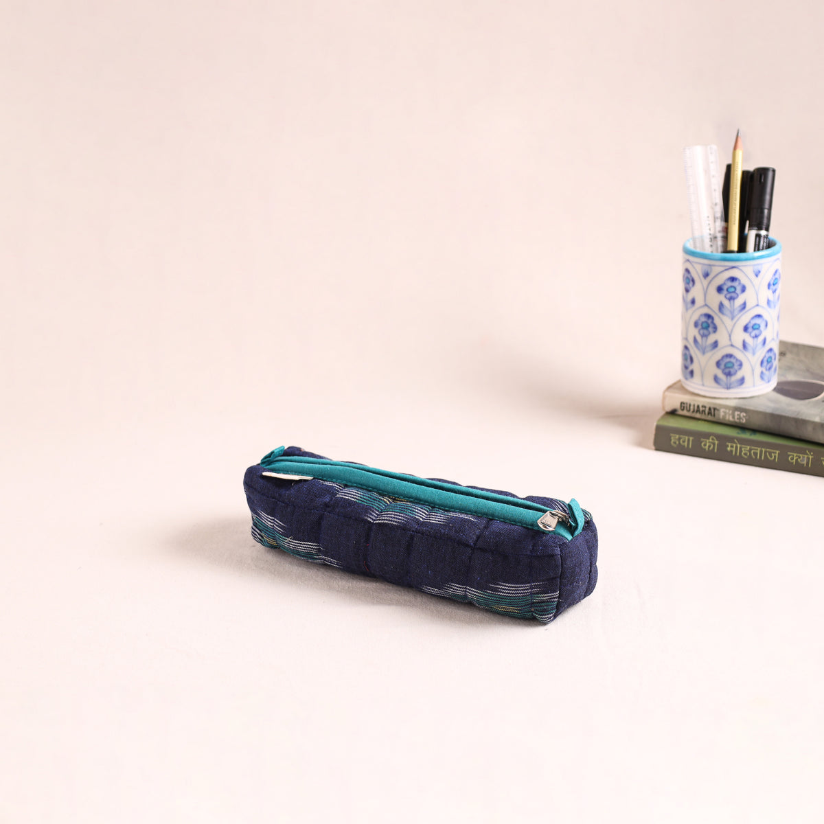 Quilted pencil pouch