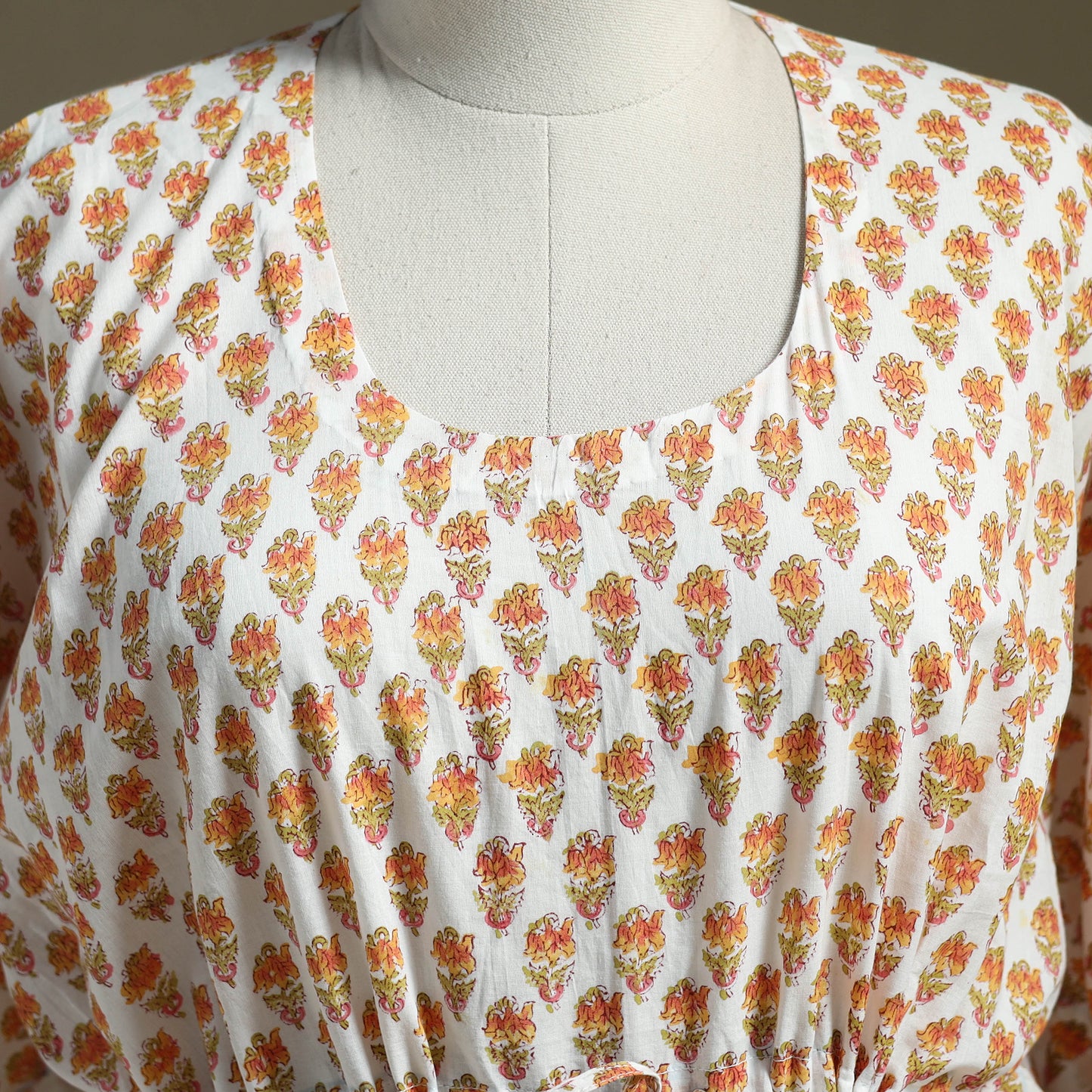 Sanganeri Block Print Cotton Kaftan (Short)