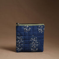 Blue - Handmade Quilted Cotton Utility Pouch 31