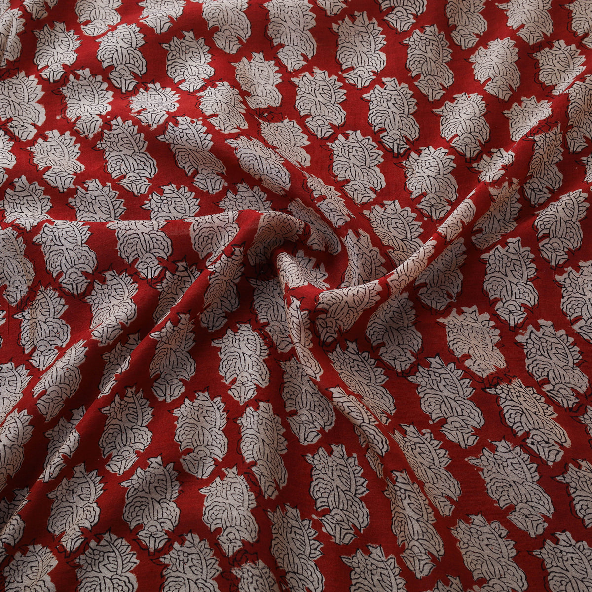 Bagru Hand Block Prints Pure Handloom Chanderi Silk Fabric 09