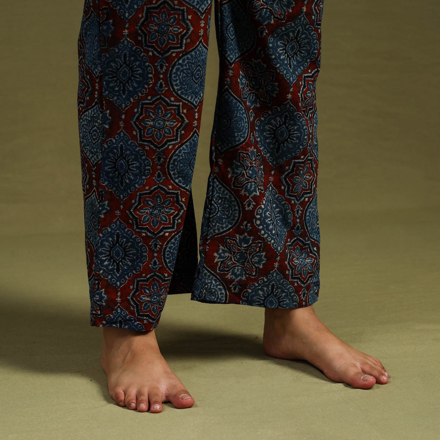 Blue Cotton Ajrakh Block Print Night Suit Set