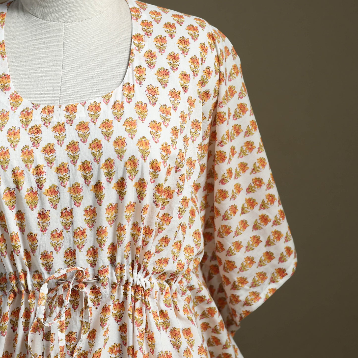 Sanganeri Block Print Cotton Kaftan (Short)