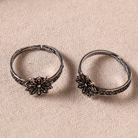 Antique Silver Finish Oxidised Brass Base Toe Ring 50