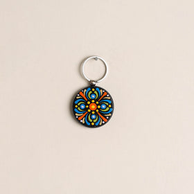 Handpainted Mandala Art Wooden Keychain 64