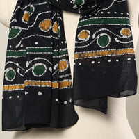 Black - Hand Batik Printed Mul Cotton Stole 81