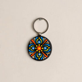 Handpainted Mandala Art Wooden Keychain 64