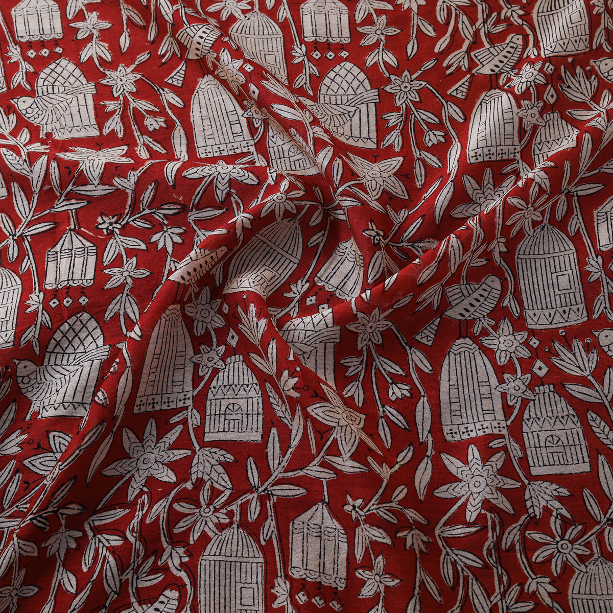 Bagru Hand Block Prints Pure Handloom Chanderi Silk Fabric 11