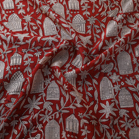 Bagru Hand Block Prints Pure Handloom Chanderi Silk Fabric 11