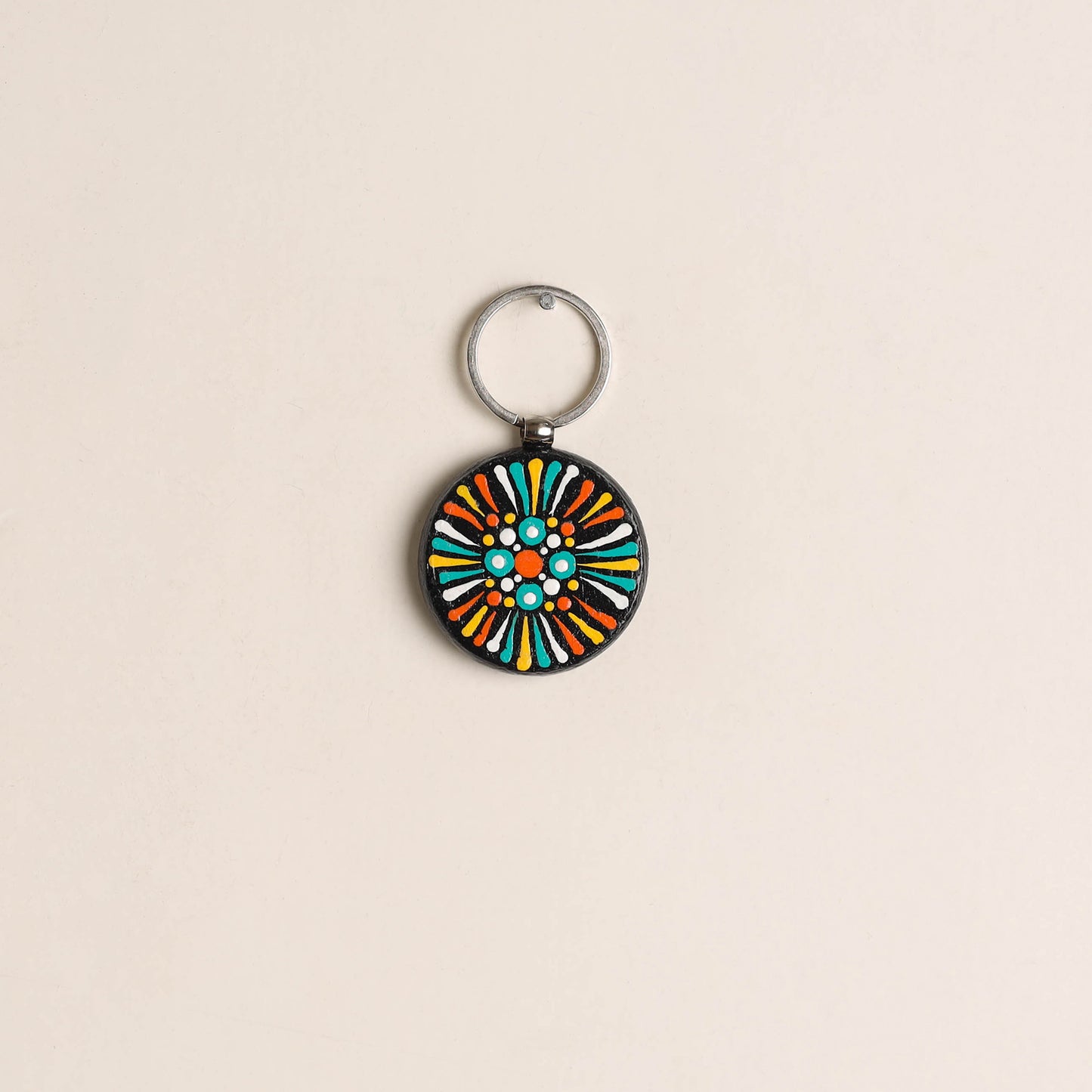Handpainted Mandala Art Wooden Keychain 65